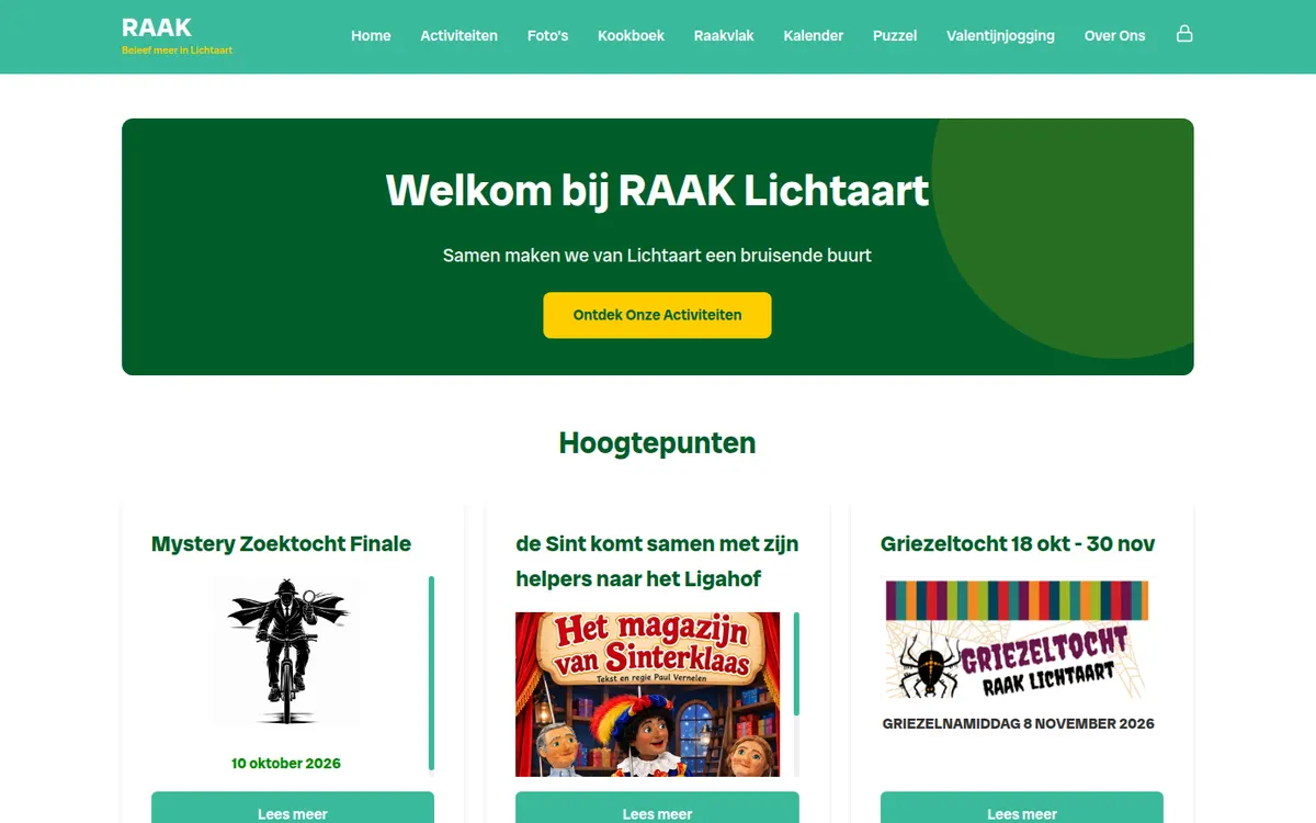 Homepagina van raaklichtaart.be
